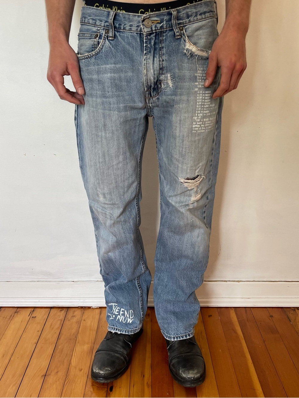 Light Blue Distressed Men's Jeans